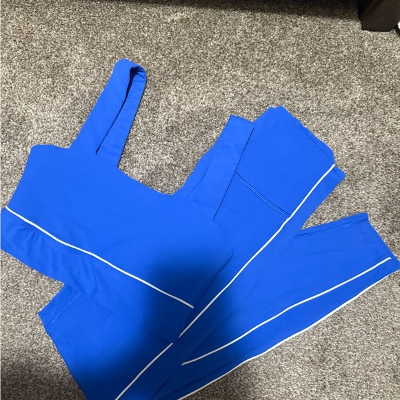 All in Motion Vibrant Blue Workout Set with White Accents - Picture 1 of 4